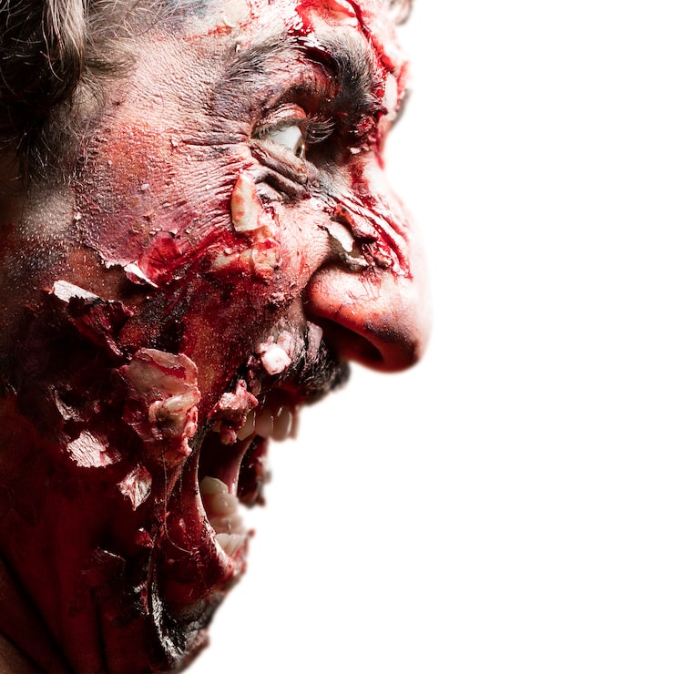 Foto gratuito cara de zombie de lado