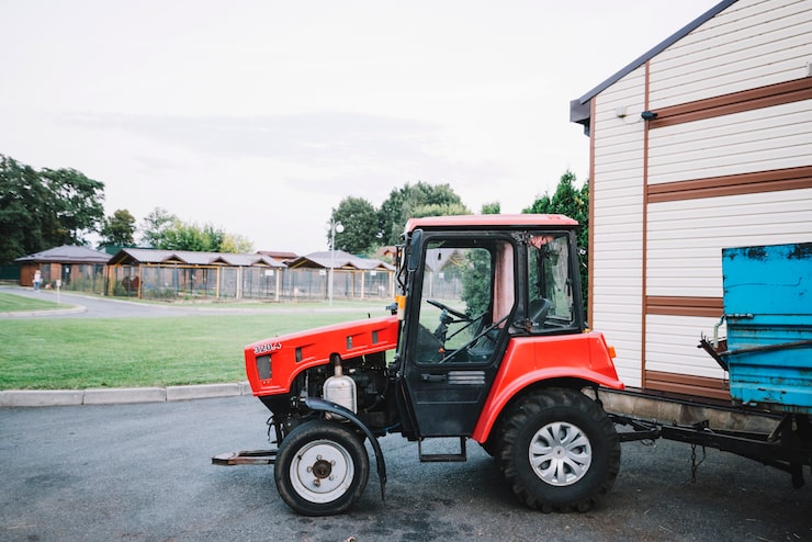 Photo Gratis close-up traktor di ladang