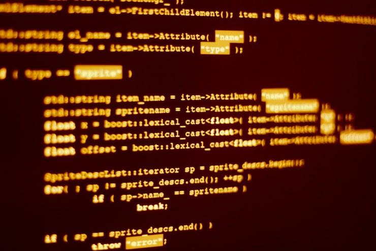 Foto gratuito código del programa de computadora