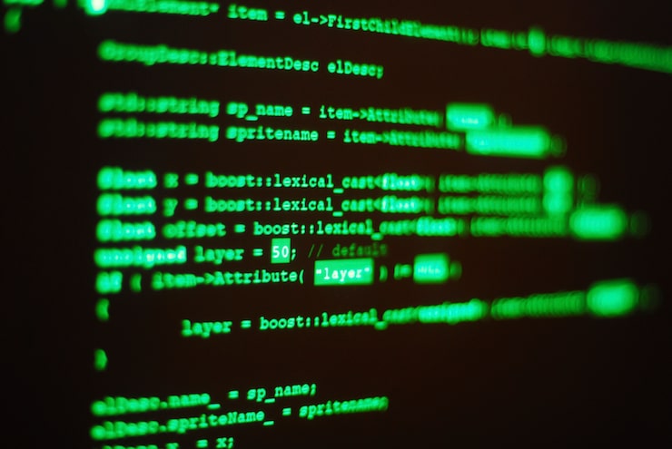 Foto gratuito código del programa de computadora