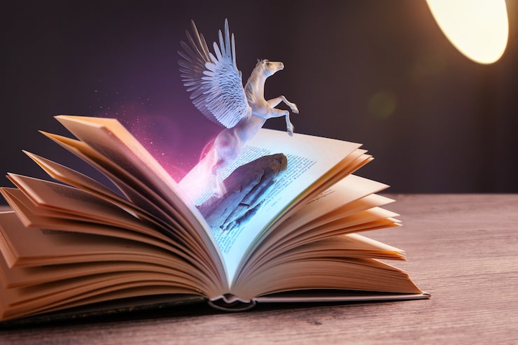 Foto gratuito concepto de libro de cuento de hadas mágico