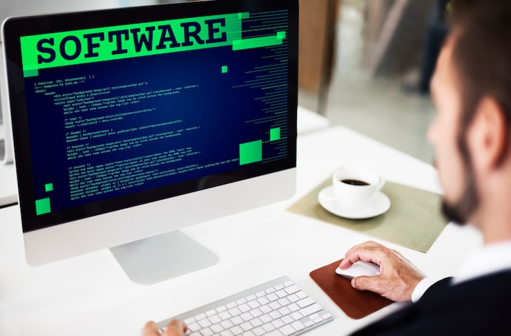 Foto gratuito concepto de tecnología de desarrollador de programación de aplicaciones de software