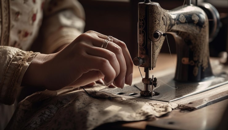 Foto gratuito creando moda a través de la experiencia de costura calificada en interiores generada por ia