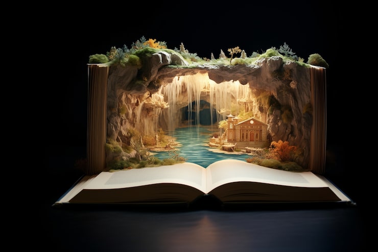 Foto gratuito cuento de hadas con concepto de libro abierto