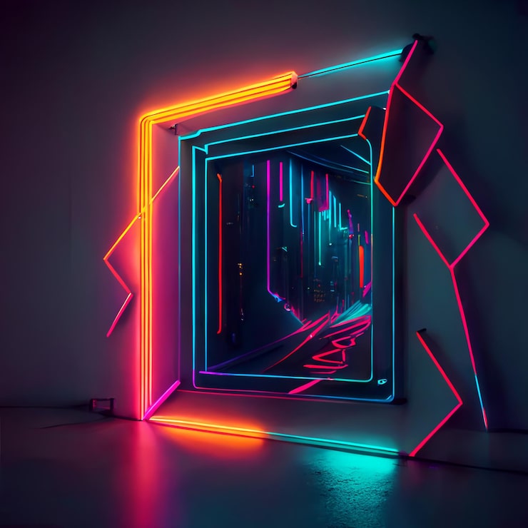 Photo Gratis desain latar belakang abstrak neon