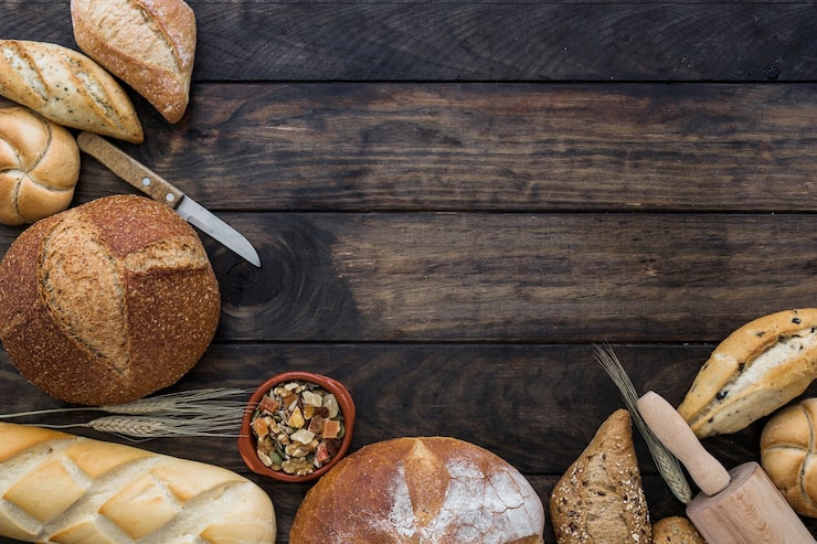 Foto gratuito diseño de panadería en la mesa de madera
