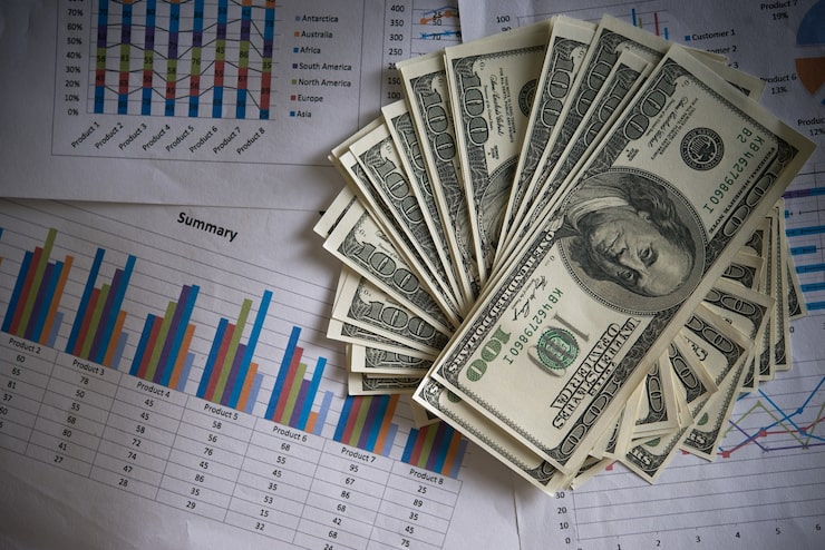 Photo Gratis dolar billie dengan bagan bisnis