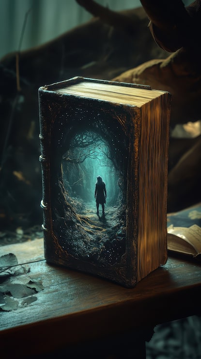 Foto gratuito escena de cuento de hadas saliendo de un libro