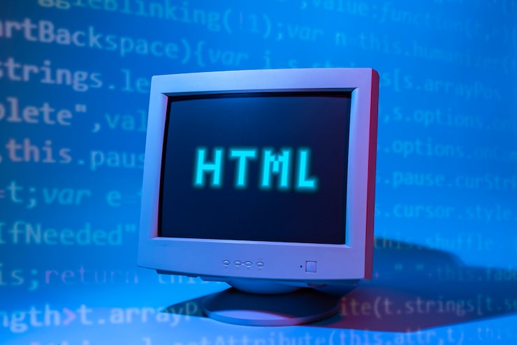 Foto gratuito fondo de programación con texto html.