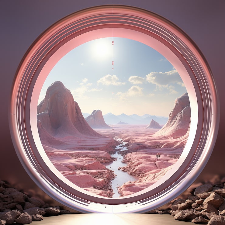 Foto gratuito formas geométricas en 3d en un fondo natural