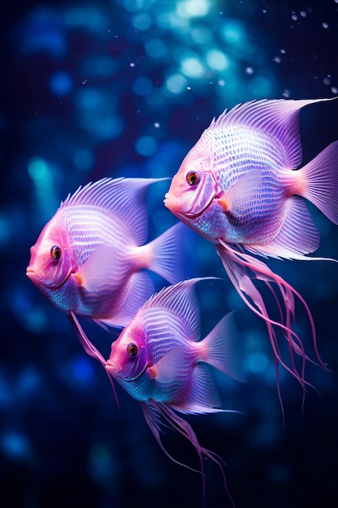 Foto gratuito hermoso grupo de peces submarinos