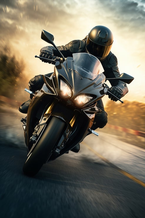 Foto gratuito hombre de tiro completo montando motocicleta al aire libre