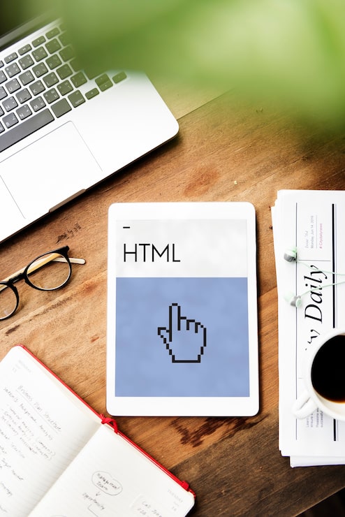 Foto gratuito icono de cursor de mano de programación de diseño web