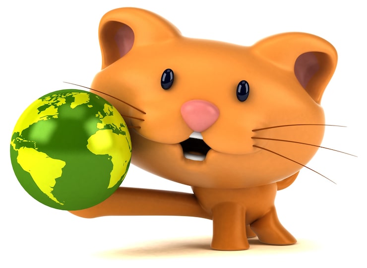 Photo Gratis ilustrasi 3d kucing lucu
