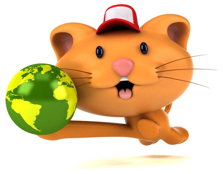 Photo Gratis ilustrasi 3d kucing lucu