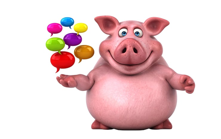 Photo Gratis ilustrasi babi kartun 3d yang lucu