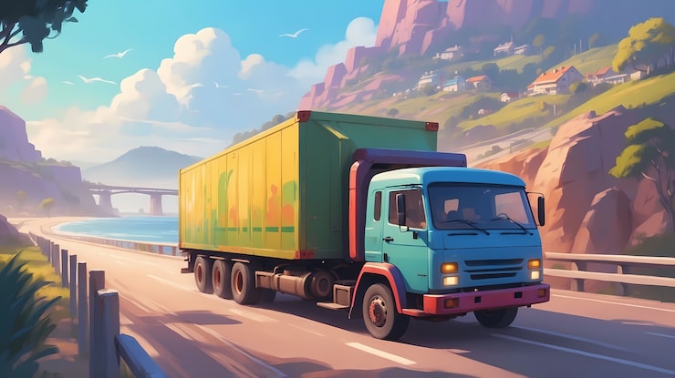 Photo Gratis ilustrasi seni digital truk
