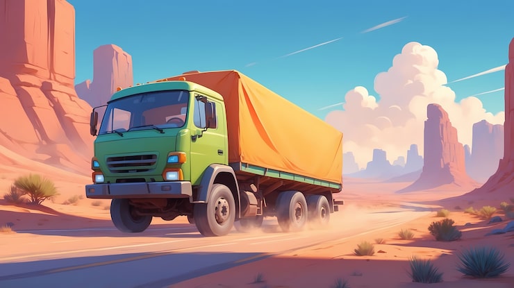 Photo Gratis ilustrasi seni digital truk