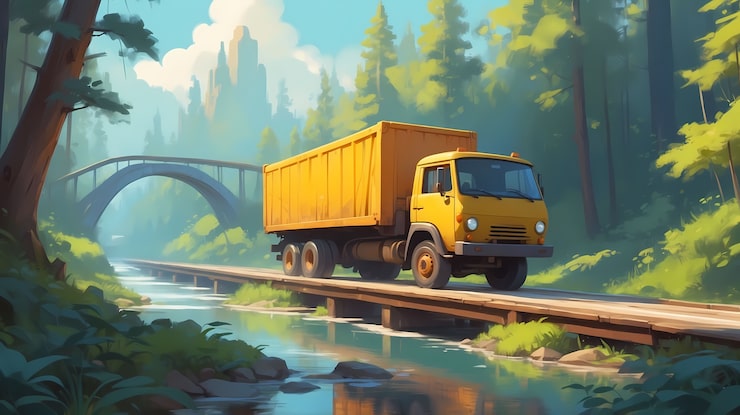 Photo Gratis ilustrasi seni digital truk