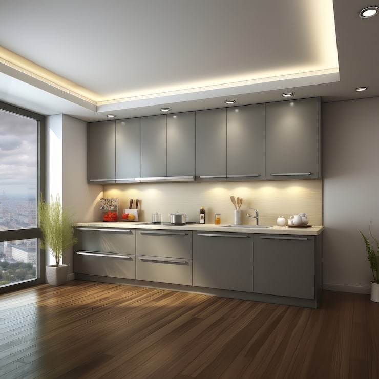 Foto gratuito interior de diseño de cocina moderna.