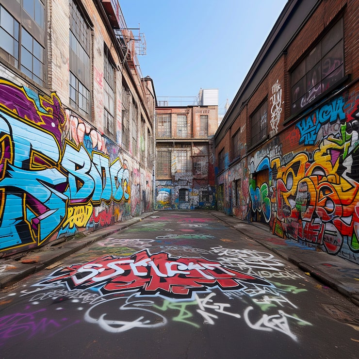 Photo Gratis jalanan new york yang penuh dengan grafiti