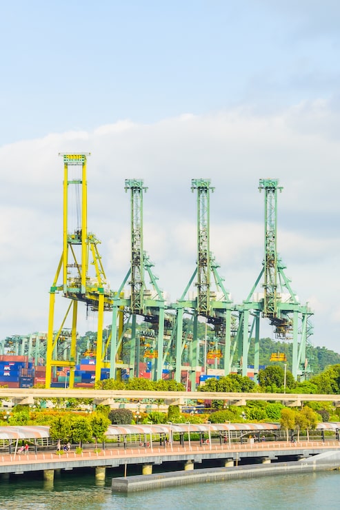 Photo Gratis kargo pengiriman crane singapura