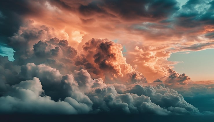 Photo Gratis langit penuh awan dengan awan merah muda di latar belakang