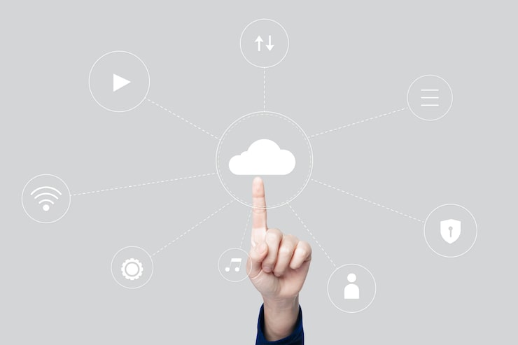 Photo Gratis latar belakang spanduk berbagi file cloud
