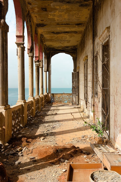 Foto gratuito mansión abandonada líbano