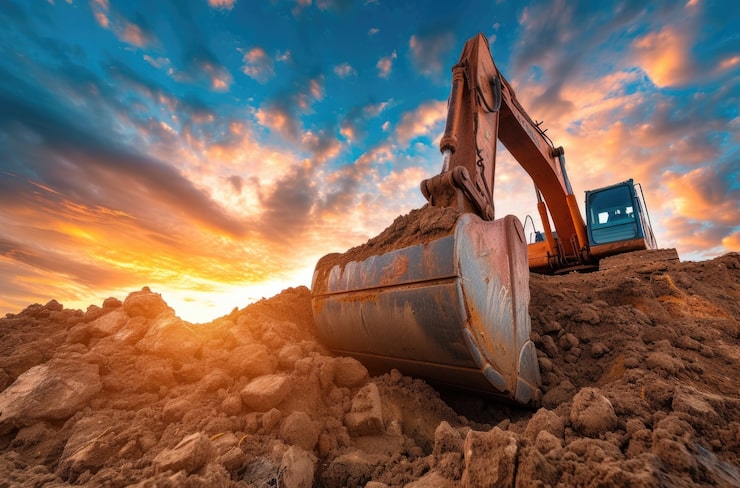 Foto gratuito maquinaria pesada utilizada en la industria de la construcción y la ingeniería