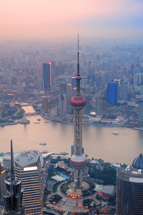 Photo Gratis matahari terbenam di shanghai
