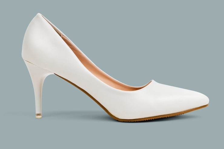 Foto gratuito moda de zapatos de tacón blanco de mujer