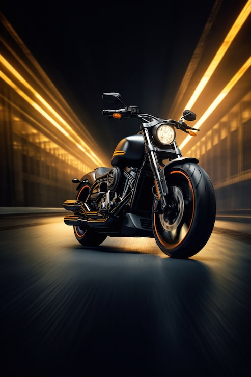 Foto gratuito moto genial con luces de neón.