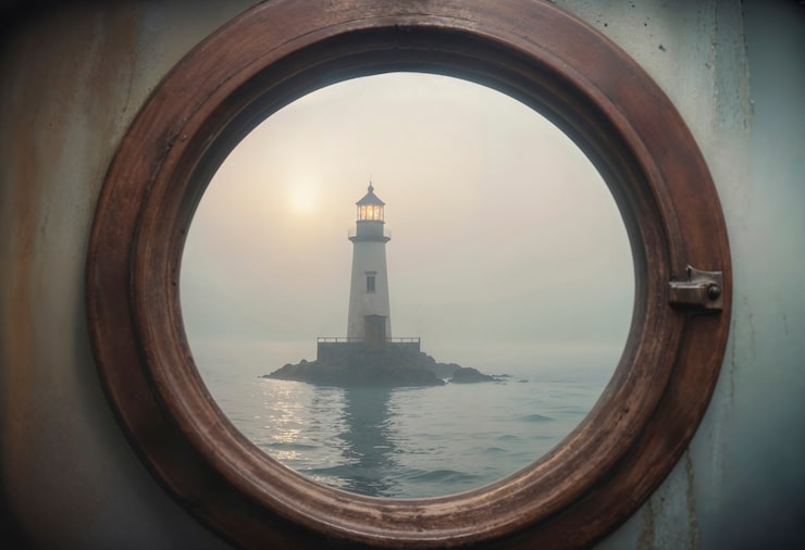 Foto gratuito paisaje marino con faro