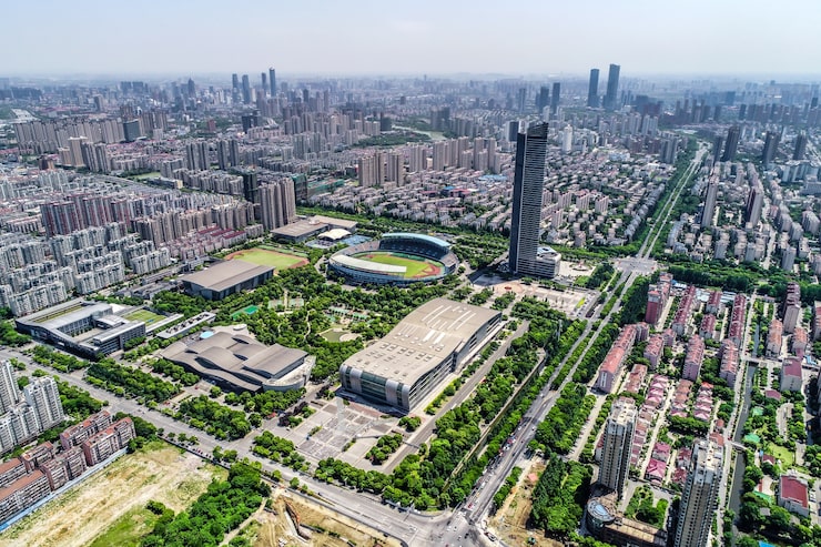 Photo Gratis pemandangan shanghai dari sudut pandang burung