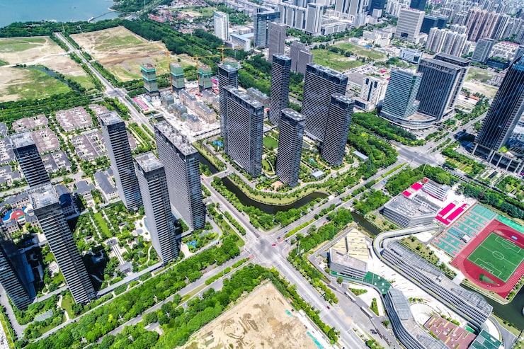 Photo Gratis pemandangan shanghai dari sudut pandang burung