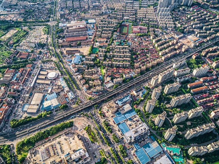 Photo Gratis pemandangan udara kota cina