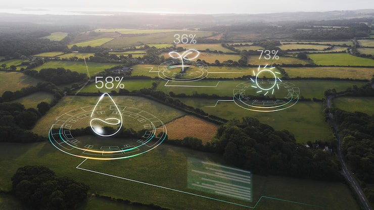Photo Gratis pertanian cerdas dengan iot pertanian