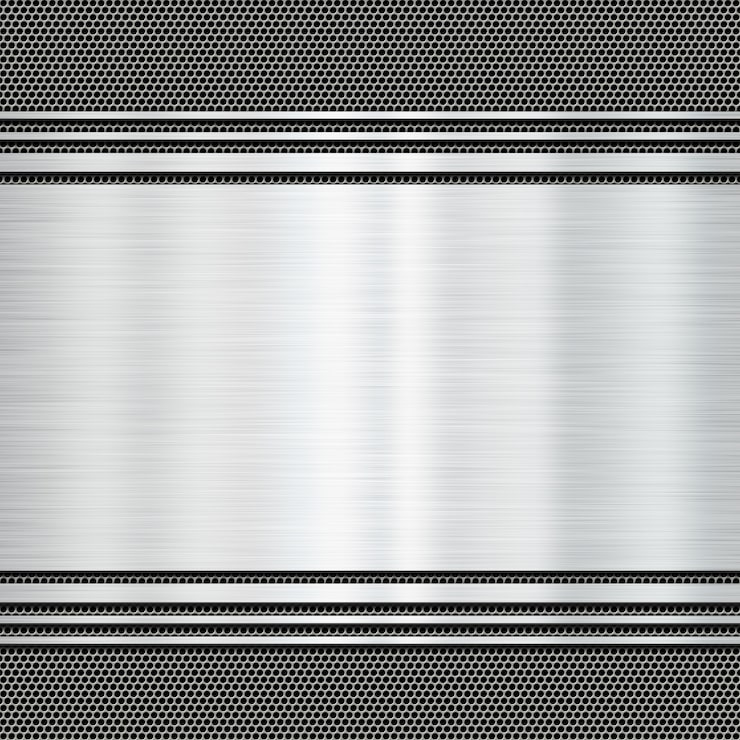 Foto gratuito placa de metal brillante sobre un fondo grunge