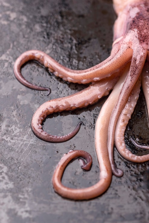 Foto gratuito plato de mariscos de pulpo exótico de primer plano