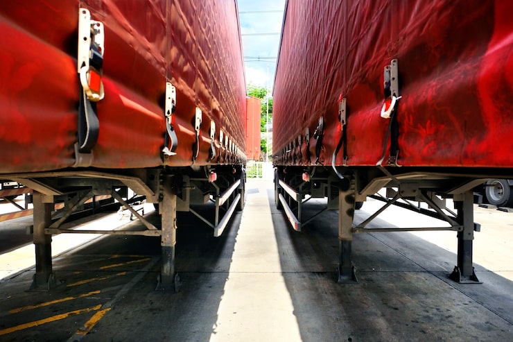 Photo Gratis pola logistik kargo trailer tengah