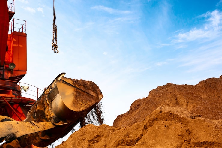 Foto gratuito primer plano de una excavadora de obra