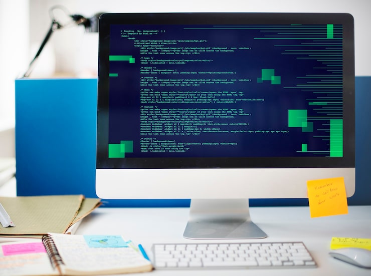 Foto gratuito programación en php codificación en html concepto del ciberespacio