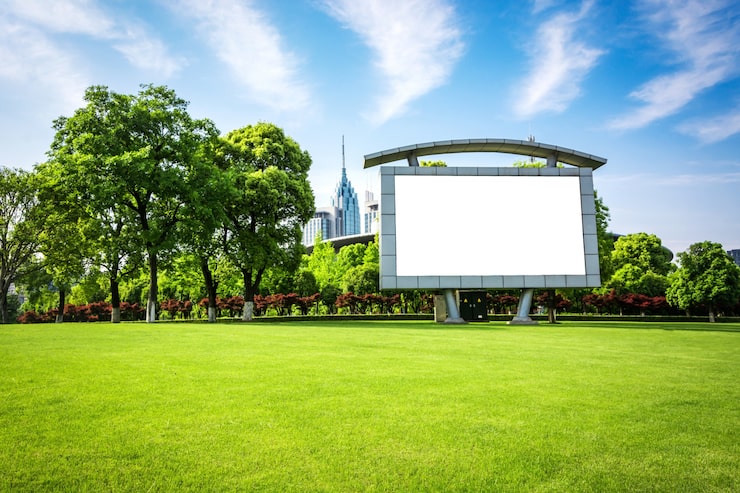 Foto gratuito publicidad al aire libre