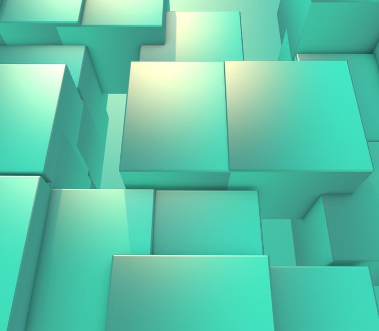 Foto gratuito render 3d de un abstracto moderno con extrusión de cubos