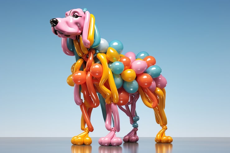 Photo Gratis render 3d anjing berbentuk balon
