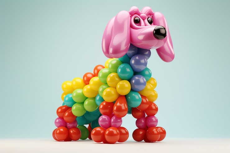 Photo Gratis render 3d anjing berbentuk balon
