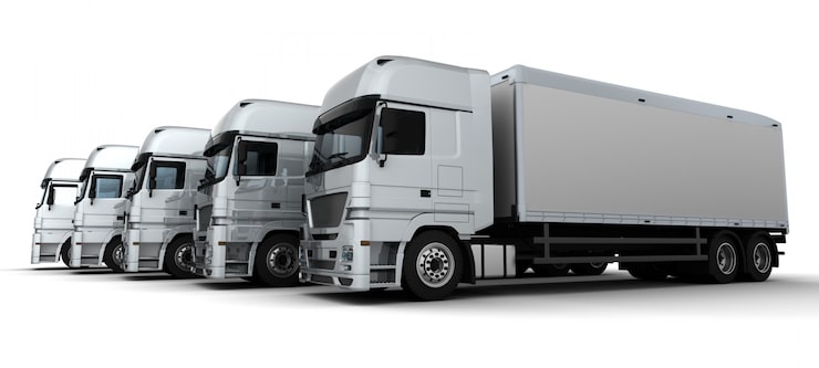 Photo Gratis render 3d armada kendaraan pengiriman
