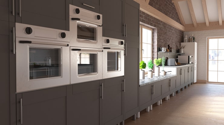 Foto gratuito render de cocina contemporánea 3d