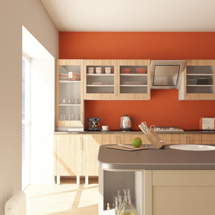 Foto gratuito render de cocina contemporánea 3d